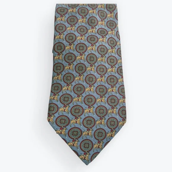 Jos. A. Bank Collection Silk Tie Polo Blue Burgundy - Picture 1 of 7